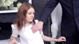 Gorgeous matured baby chick is getting her naked by an old fellow once before act of love