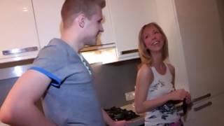 Golden haired fascinating bitch is caressed by fellow